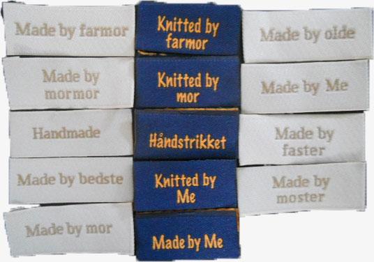 Mormor Sy Mærker - Knitted By Me i Blå til Dit Projekt