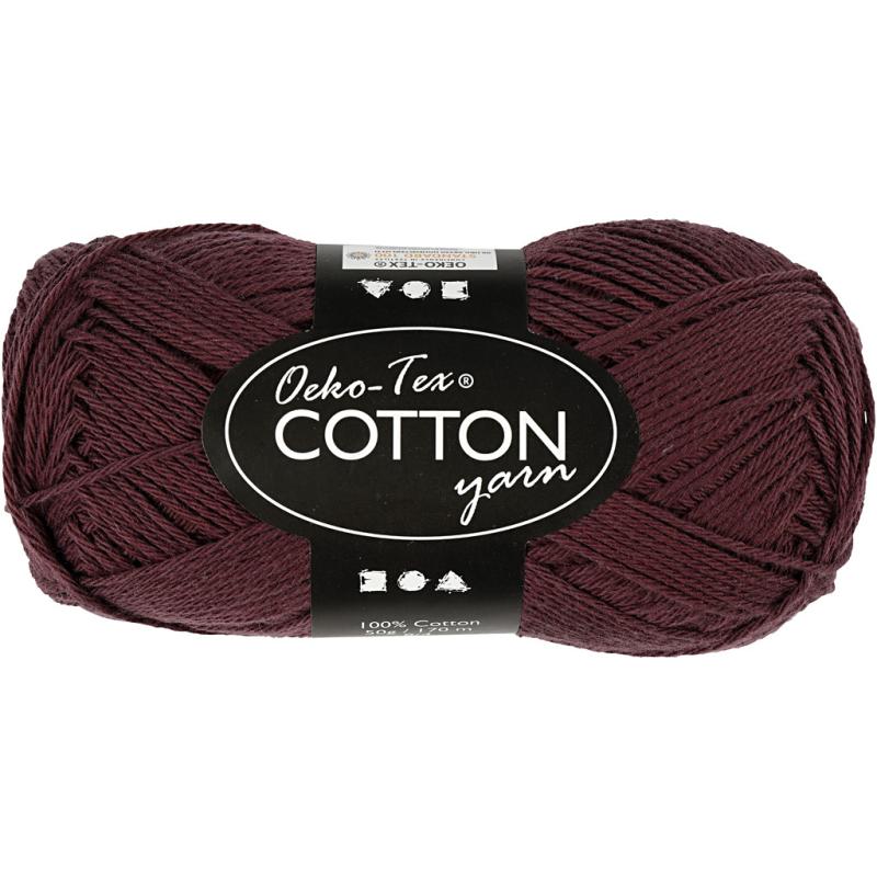 Bomuldsgarn 8/4 i blomme - Oeko-Tex kvalitet 50 g