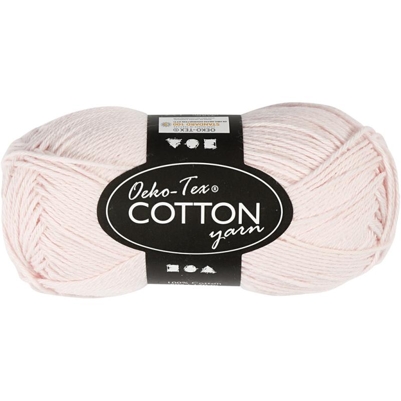 Sart rosa bomuldsgarn 8/4, 50 g, Oeko-Tex kvalitet
