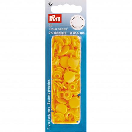 Prym Farverige Plast Trykknapper Rund Gul - 30 stk