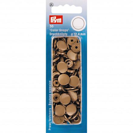Prym Farvede Trykknapper i Plast - Runde Guld 12,4mm - 30 stk