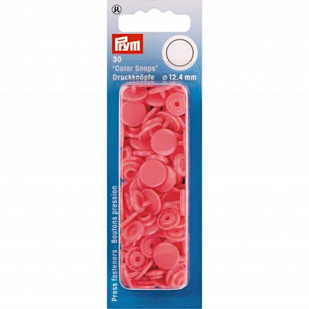 Prym Farverige Trykknapper Plast Rund Hindbær - 30 stk