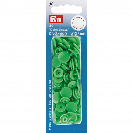 Prym Farvede Trykknapper Plast Rund Lysegrøn - 30 stk