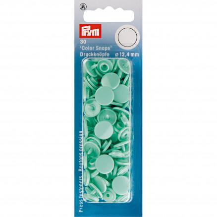 Prym Mint Farvede Trykknapper i Plast - 30 stk.