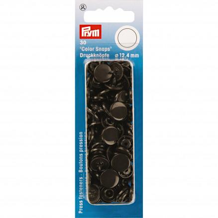 Prym Mørkebrun Plast Trykknapper 12,4 mm - 30 stk