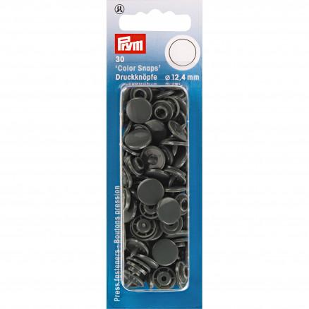 Prym Mørkegrå Plast Trykknapper 12,4mm - 30 stk.