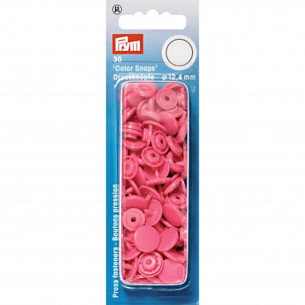 Prym Farverige Trykknapper Plast Rund Pink - 30 stk