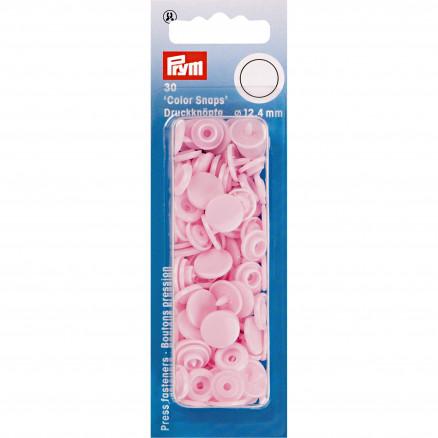 Prym Farverige Trykknapper Plast Rund Rosa - 30 stk