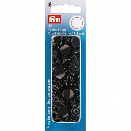 Prym Farverige Plast Trykknapper Rund Sort - 30 stk