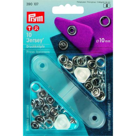 Prym Sølv Jersey Trykknapper 10mm - 10 stk til Håndarbejde