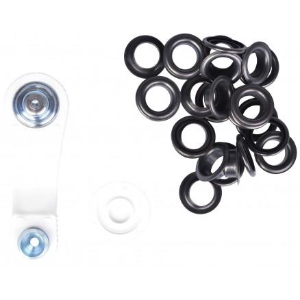Prym Snøreringe Sort Oxyd 11mm - 15 stk til Kreativ DIY