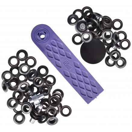 Prym Snøreringe Sort Oxyd 5mm - 40 stk til Kreativ DIY