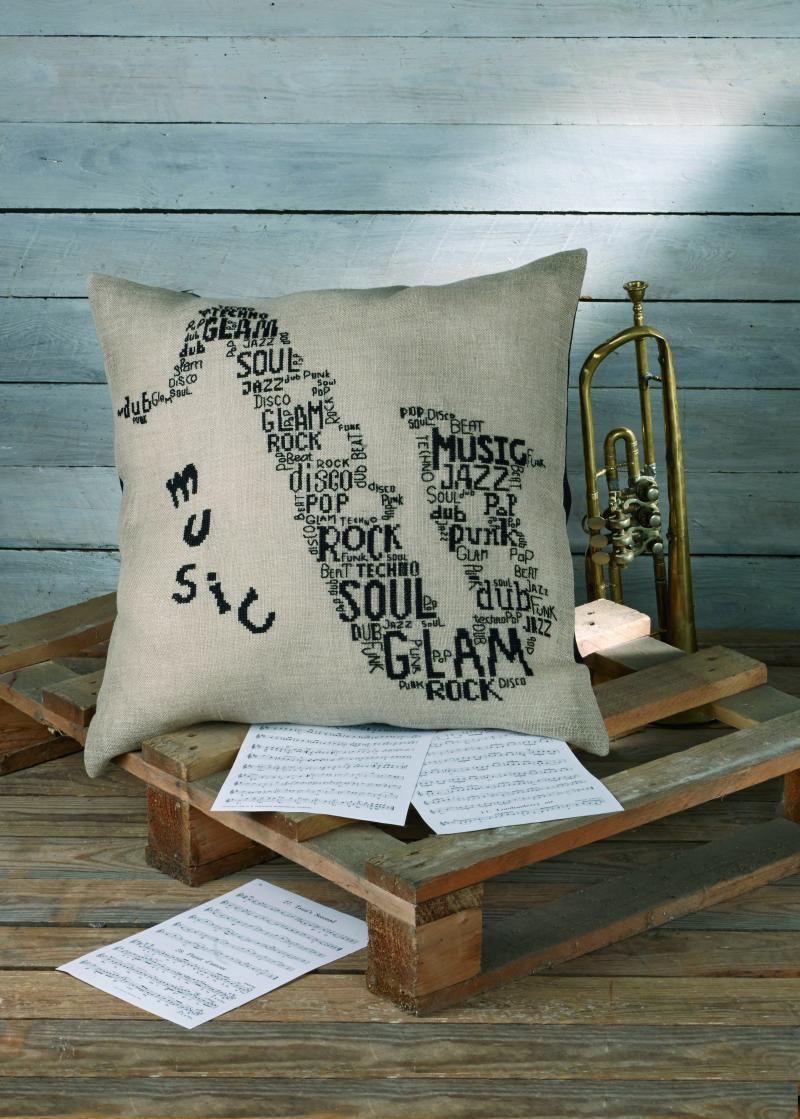 Broderi Pude Kit med Saxofon - Kreativ Hobby 6402