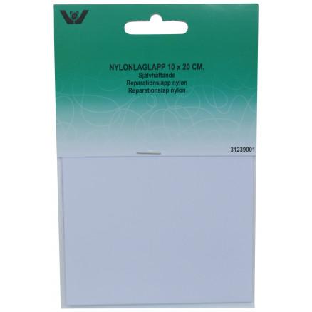 Selvklæbende Nylon Reparationslap Hvid 10x20cm - 1 stk.