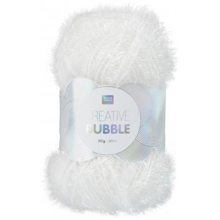 Rico Creative Bubble Garn Unicolor 001 - Hvid Skurresvamp