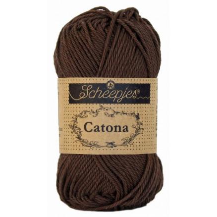 Scheepjes Catona Garn Unicolor 162 - Sort Kaffe Tilbud