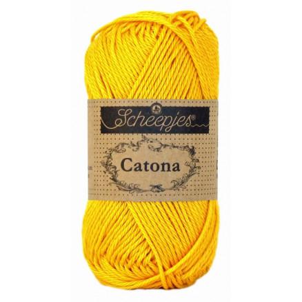 Scheepjes Catona Garn Unicolor 208 Guldgul - Fantastisk tilbud!