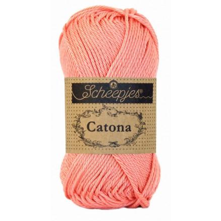 Scheepjes Catona Garn Unicolor 264 Lys Koral - Fantastisk Tilbud!