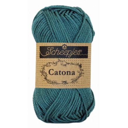 Scheepjes Catona Garn Unicolor 391 - Dyb Ocean Grøn