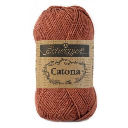 Scheepjes Catona Garn Unicolor 504 - Mørkerød kvalitet