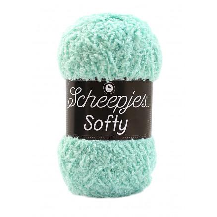 Scheepjes Softy Garn Unicolor 491 Mint - Blødt Pelsgarn