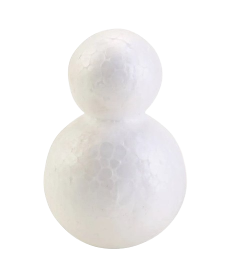 Styropor Snemand Figur - Hvid 6,5 cm - 1 stk