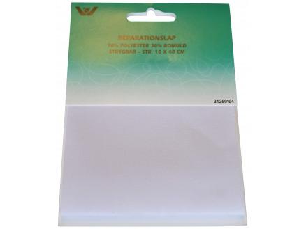 Reparationslap i hvid polyester/bomuld 10x40 cm - 1 stk