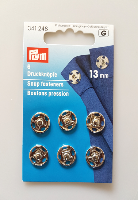 Tryklåse i metal 13 mm - Blank 6 stk. til syprojekter