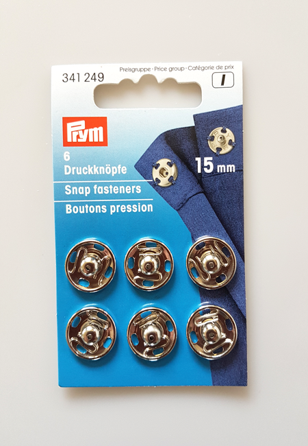 Tryklåse i metal 15 mm - Blank 6 stk. til syprojekter