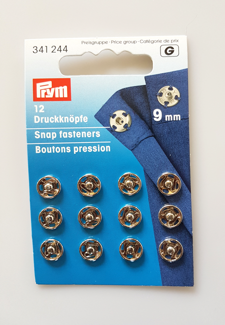 Tryklåse i metal 9 mm - 12 stk. Blank finish