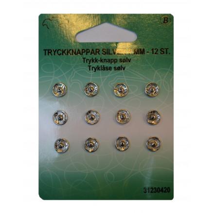 Sølv Tryklåse 7mm - 12 Stk til Håndarbejde