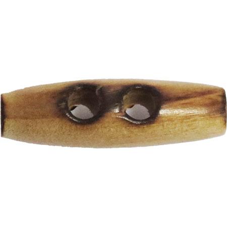 Brændt Træ Duffelcoat Knap 30 mm - Rustik Stil