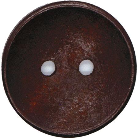Mørk Brun Træ Knap med 2 Hul - 25,5 mm