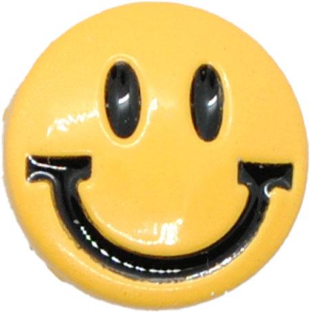 Gul Smiley Knap med Øje 11 mm - Hobbytilbehør