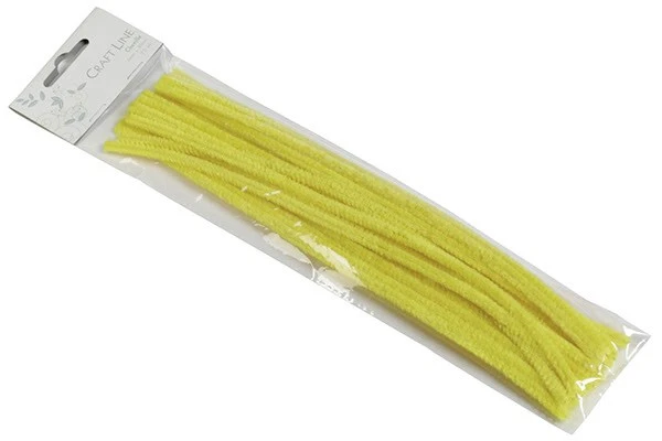Gul Chenille Piberenser 6 mm 30 cm - 25 stk. Tilbud!
