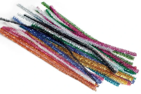 Glitrende Chenille Piberenser 8 mm x 30 cm - 24 stk.