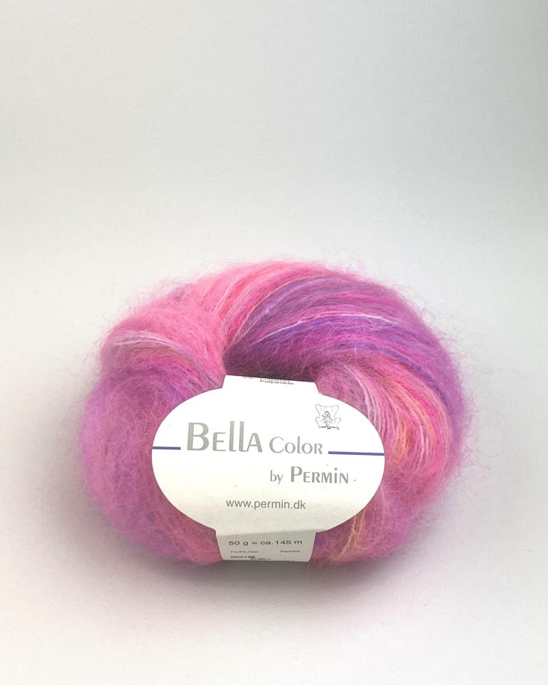 Bella Permin Garn - Blødt Mohair med Uld og Neon Pink