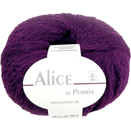 Alice Permin - Alpaca Uldgarn - Fv 44 Aubergine på tilbud!