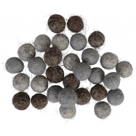 Filtkugler 10mm i Grå Nuancer - 30 stk til kreative projekter