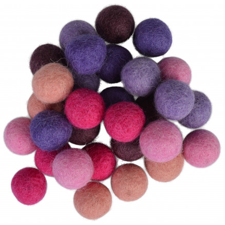 Filtkugler 20mm Lilla Nuancer – 30 stk Kreativitet!