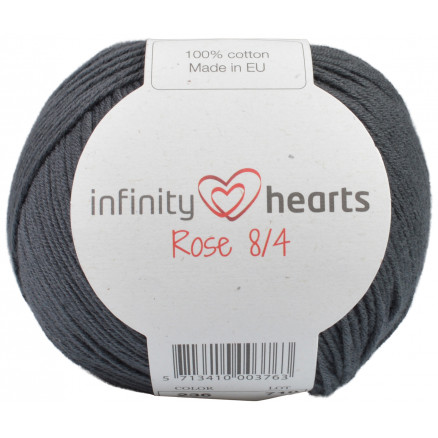 Infinity Hearts Rose 8/4 Garn Unicolor 236 Koksgrå - Kvalitet
