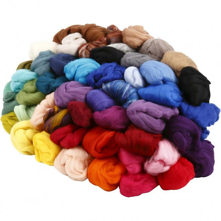 Karteflor Merino - 20 stk. i Ass. Farver til Håndarbejde