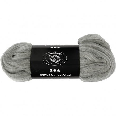 Karteflor Merino Uld i Grå - 100g til Håndarbejde