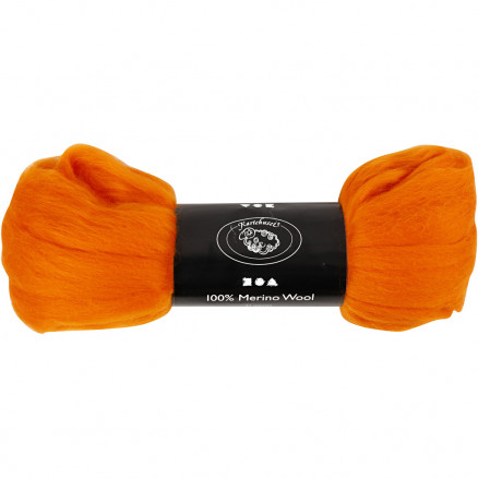 Karteflor Merino Uld i Orange - 100g til Håndarbejde