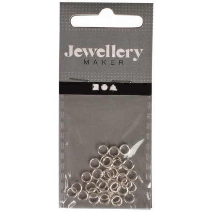 Mini Sølvfarvet Nøglering Splitring 5mm - 30 stk Tilbud