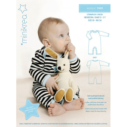 MiniKrea Snitmønster 11401 Bodysuit til 0-3 år