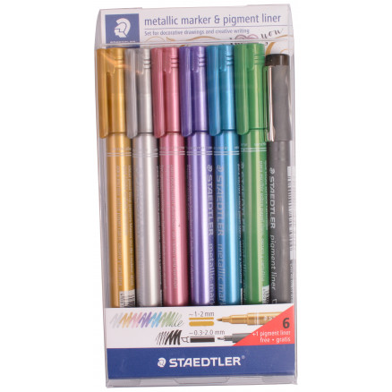 Staedtler Metallic Marker Tuscher - 6 stk til kreative projekter