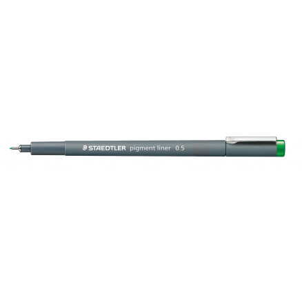 Staedtler Pigment Liner Tusch Grøn 0,5mm - Tilbud!