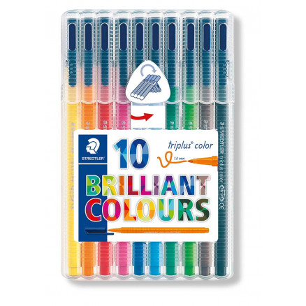 Staedtler Triplus Color Tuscher - 10 stk i Ass. farver