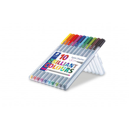 Staedtler Triplus Fineliner Tuscher - 10 Ass. Farver 0,3mm